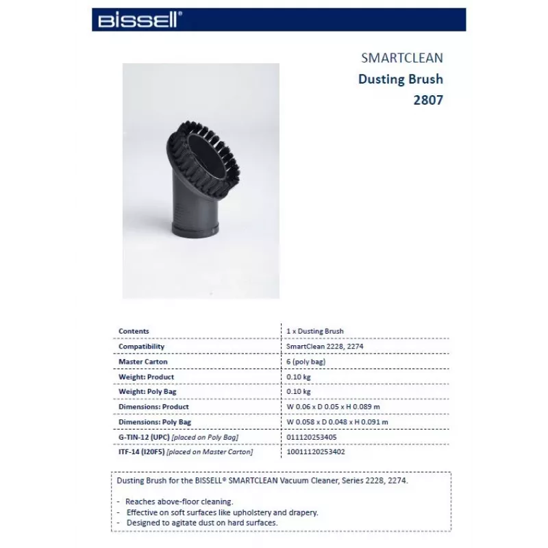 Bissell SmartClean tolmuhari, must, 1 tk