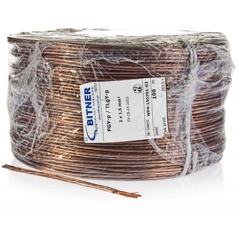 BITNER BiTsound PGY-p (TLgY) 2x1mm2 Kõlarikaabel 100m Rull