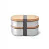 black+blum Oval Box 0.5 L toiduhoidla bambuskaane ja roostevabast terasest põhjaga