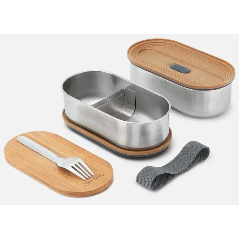 black+blum Oval Box 0.5 L toiduhoidla bambuskaane ja roostevabast terasest põhjaga