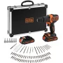 BLACK+DECKER 18V Juhtmeta Haamertrell Kruvikeeraja BDCHD18BAFC, Must/Oranž, 2x 1,5Ah Li-Ion Akud, 80-osaline Tarvikukomplekt, Karp