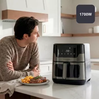 BLACK+DECKER BXAF8001E 8L digitaalne õhufritüür, 1700W, 8 režiimi, mittenakkuva korv, must