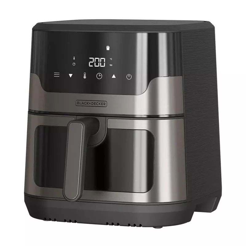 BLACK+DECKER BXAF8001E 8L digitaalne õhufritüür, 1700W, 8 režiimi, mittenakkuva korv, must