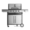 Black+Decker BXOG16550E gaasigrill, 4 põletiga ja külgpõletiga, 16.5 kW, must ja roostevaba teras