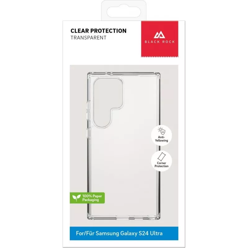 Black Rock läbipaistev kaitsekate Samsung Galaxy S23 Ultrale - läbipaistev TPU tagakate, lööki summutav, kollastumisvastane, ühilduv traadita laadimisega 00226130