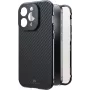 Black Rock Cover 360° klaasiga ümbris Apple iPhone 15 Pro jaoks, ehtne süsinikkiud (00221268)