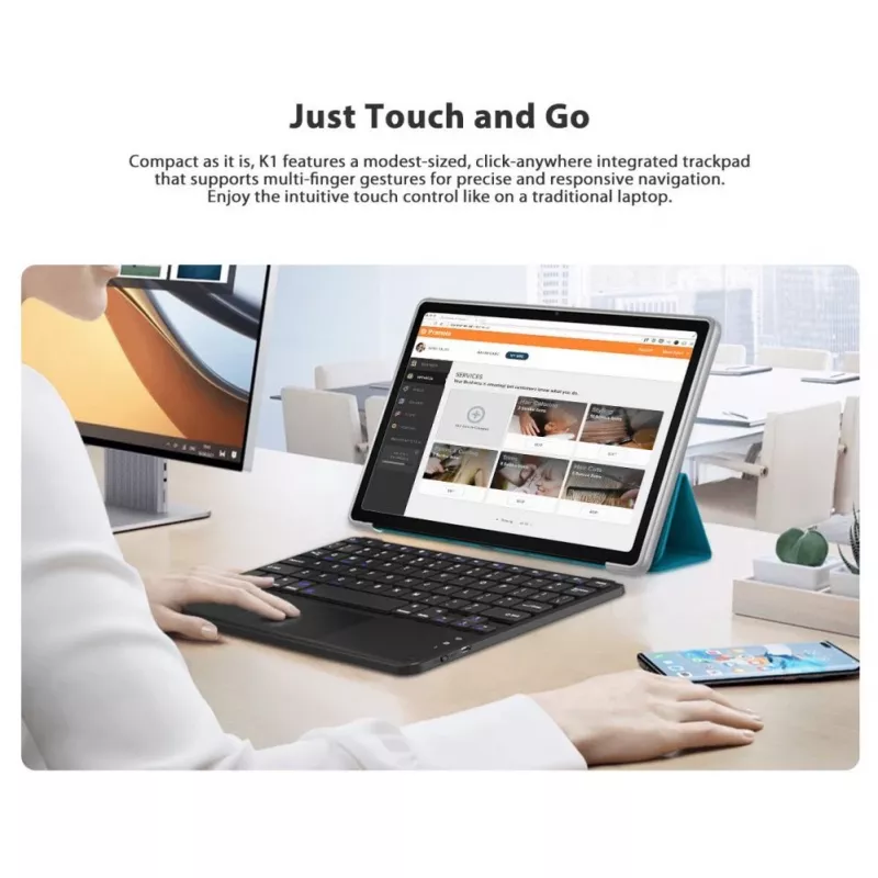Blackview K1 Bluetooth-klaviatuur juhtmevaba üliõhuke 10 inch – 280mAh aku, Bluetooth 3.0, ühilduv Windows / Android / iOS, must-hall