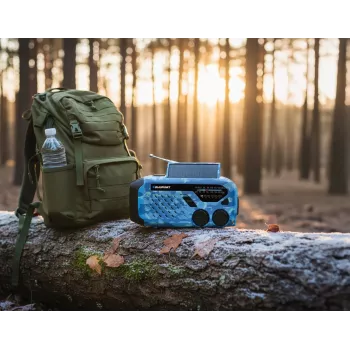 Blaupunkt ER10BC FM PLL digitaalne äratuskellaraadio kahe äratusega, USB laadimine, termomeeter, sinine camo