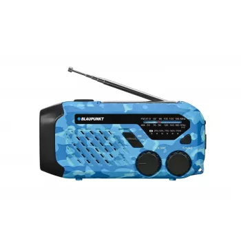 Blaupunkt ER10BC FM PLL digitaalne äratuskellaraadio kahe äratusega, USB laadimine, termomeeter, sinine camo