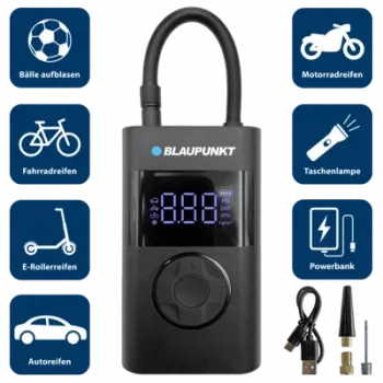 Blaupunkt TPM 124 Juhtmeta õhupump, laetav liitiumioon, 10.3 Bar, 150 PSI, digitaalne LED