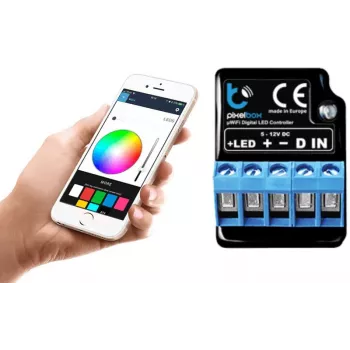 BLEBOX LED Pixelbox Wi-Fi valgustusmoodul – piksli kontroller WS2812/APA102 jaoks, 5A, 1024 pikslit