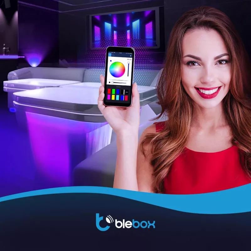 BLEBOX LED Pixelbox Wi-Fi valgustusmoodul – piksli kontroller WS2812/APA102 jaoks, 5A, 1024 pikslit