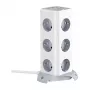BlitzWolf BW-EC3 Vertikaalne Pistikupesade Plokk 12 Pesaga, 4 USB-porti, 2m Kaabel, EU-pistik