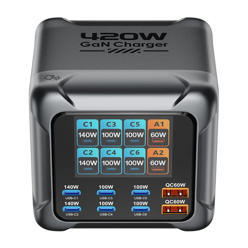 Blitzwolf BW-S33 420W 8-Port USB-A Laadija, Must