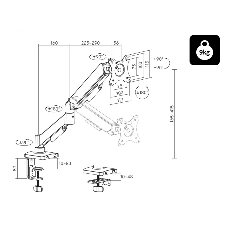 BLO HQ LCD-teleri kinnitus 17-32 lauale liigendiga