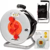 BLO PR-61 pikendusjuhtme rull 4 pistikupesaga maandusega 50m metalltrummel 3x2.5mm