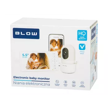 BLOW Electronic imehoidja 5.5 inch LCD WiFi monitoriga, Full HD kaamera, Pan/Tilt/Zoom, öövaatlus, kahesuunaline heli, temperatuuriandur, hällilaulud, 300m ulatus