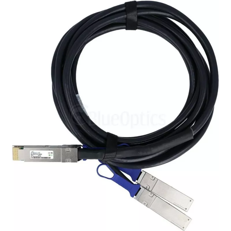 BlueLAN Ühilduv Juniper 720-128729 Passiivne 400GBASE-CR8 QSFP-DD kuni 2x200GBASE-CR4 QSFP56 Otseühenduse Hargnemiskaabel, 2m, AWG26