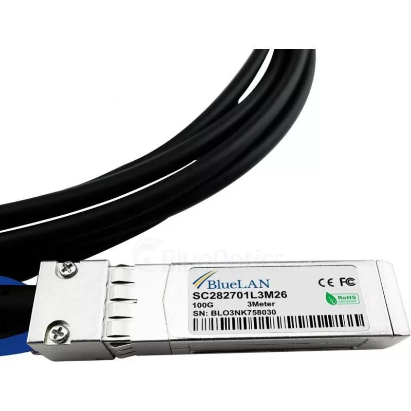 BlueOptics Dell EMC Ühilduv DAC-QSFP28-4SFP28-25G-BL Passiivne 100GBASE-CR4 QSFP28 kuni 4x25GBASE-CR SFP28 Direct Attach Breakout Kaabel, 5m, AWG26