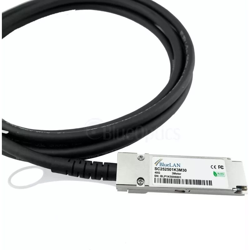 BlueOptics MikroTik Q+DA0003 Ühilduv BlueLAN QSFP Otsesiiniühenduse Kaabel, 40GBASE-CR4, 30AWG, 3m