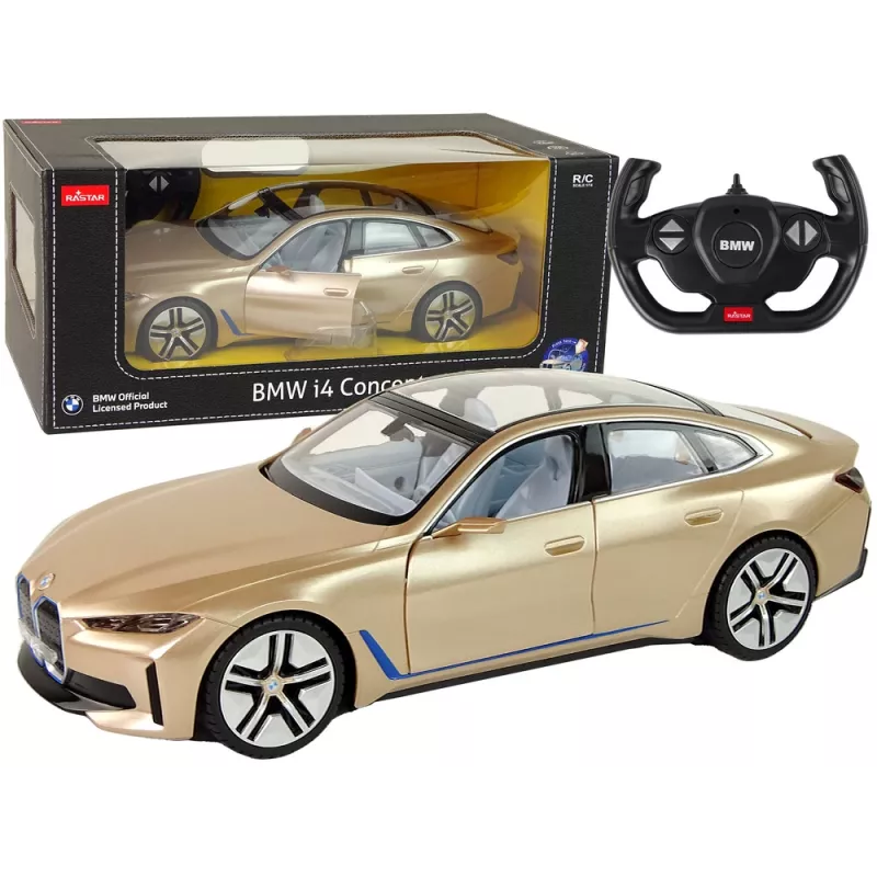 BMW I4 Kaugjuhitav Auto RC Rastar Kuldne 1:14