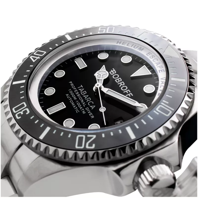 BOBROFF BF001 meeste analoogkvartskell 44mm musta nahast rihmaga
