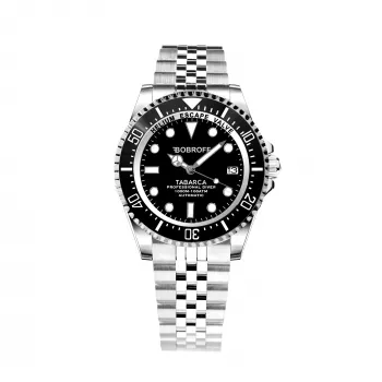 BOBROFF MAN BF0001-BFSTJ Analoogkvartskell 44mm Musta numbrilaual ja ehtsa nahast rihmaga