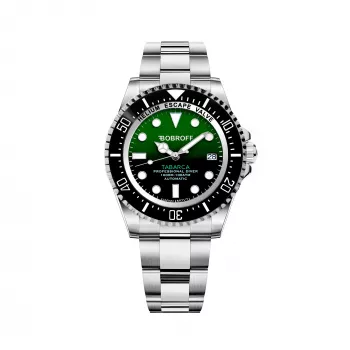 BOBROFF MAN BF0002J1 Analoogkvartskell 44mm Musta numbrilaual ja ehtsa nahast rihmaga