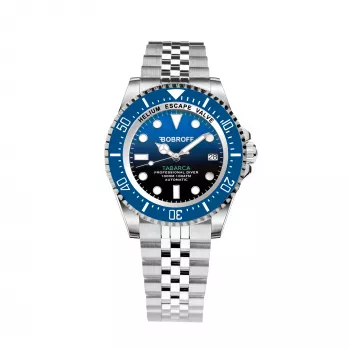 BOBROFF MAN BF0003baBFSTJ Analoogkvartskell 42mm Musta numbrilauga Nahkrihm