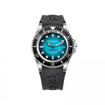 BOBROFF MAN BF0009-BFSTN Analoogkvartskell 44mm Roostevabast Terasest Korpuse Musta Siibriga Nahkrihm
