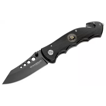 Boker Magnum USN Seals nuga 01MB856 fikseeritud teraga taktikaline nuga, 440A roostevaba teras clip point kombineeritud tera, G-10 käepide, Kydex tupp, must