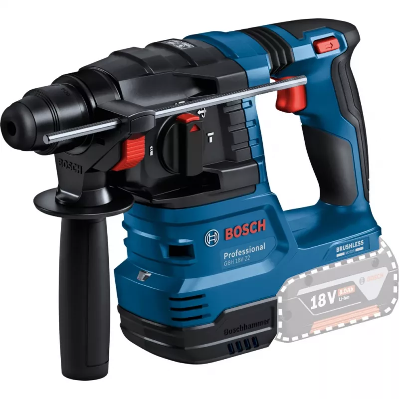 Bosch 18V Professional Set Löökpuur GBH 18V-22 + Puurkeeraja GSR 18V-45 - (sinine/must, 2x Li-Ion aku 4.0Ah, löökpuuritera ja otsikukomplekt, tööriistakott) (0615V0003D)