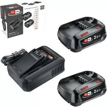 Bosch 18V Starter Set 2 x 2.5 Ah Akud + AL 18V-44 Laadija (1600A031T5)