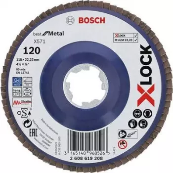Bosch Accessories 2608619208 X-LOCK kiudketas Ø 115 mm tera 120 tsirkooniumoksiid roostevaba terase jaoks