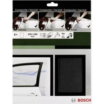 Bosch Accessories 2609256C47 käsitsi lihvimispaberi komplekt, terasus 240/400/600, 230 x 280 mm, 1 komplekt
