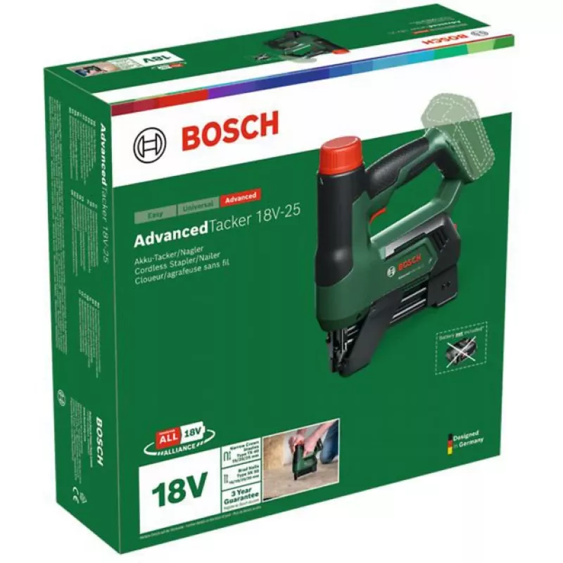 Bosch AdvancedTacker 18V-25 Juhtmeta Klammerdaja/Naelapüss (Tööriist ilma akuta) Roheline/Must