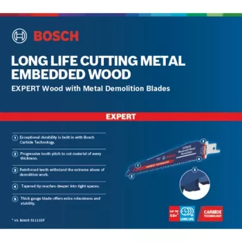 Bosch Expert S 967 XHM Sabre Saag – Puit metalliga lammutamiseks, 150mm, 10 tükki