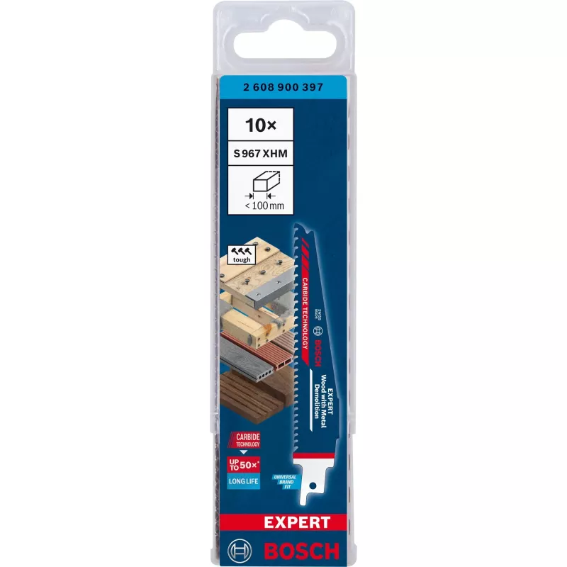 Bosch Expert S 967 XHM Sabre Saag – Puit metalliga lammutamiseks, 150mm, 10 tükki