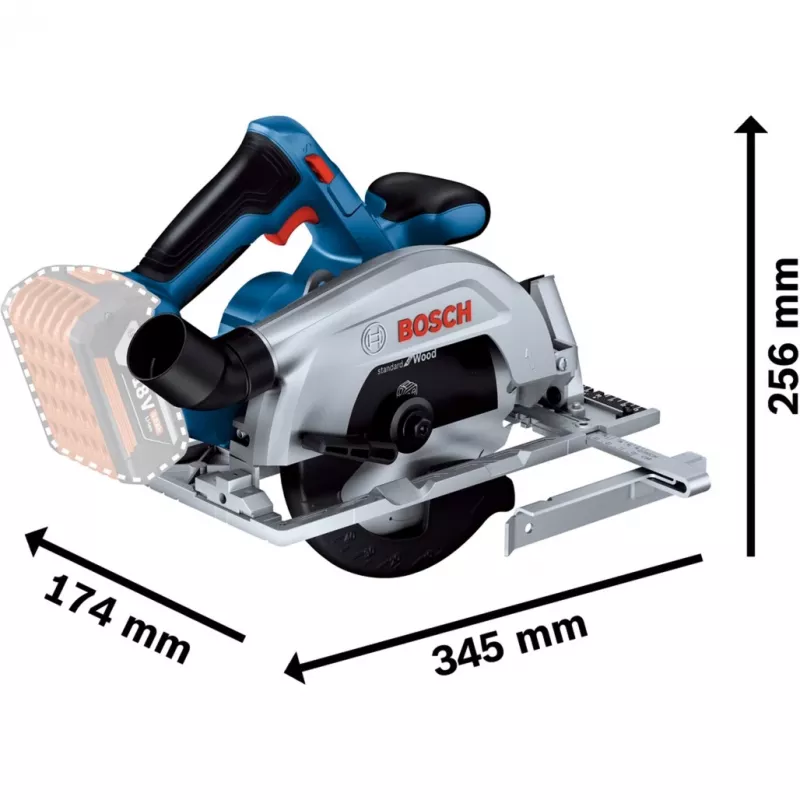 Bosch GKS 18V-57-2 Professional juhtmeta ketassaag Solo (ketas 165 mm, 18 V, harjadeta mootor, L-BOXXis)