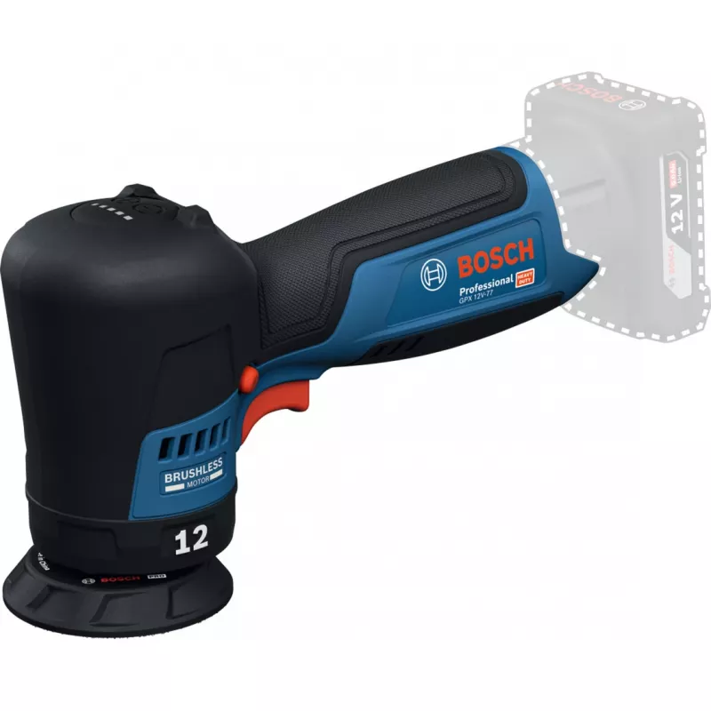 Bosch GPX 12V-77 Professional Juhtmeta juhuorbitaallihvija 12V ilma akuta