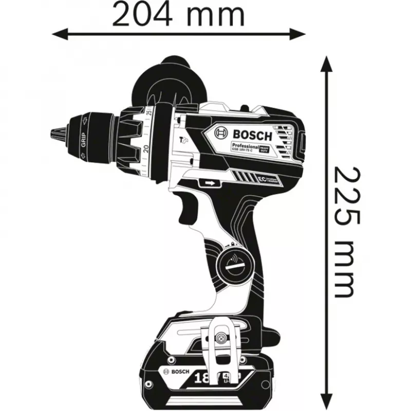 Bosch GSB 18V-110 C Professional 18V juhtmeta löökpuur (ainult tööriist, sinine/must)