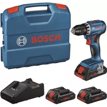 Bosch GSR 18V-45 Professional 18V juhtmeta trell-kruvikeeraja koos 3x 2,0Ah Li-Ion akuga, 45 Nm harjata, L-BOXX 102, laadija 0615A5002N