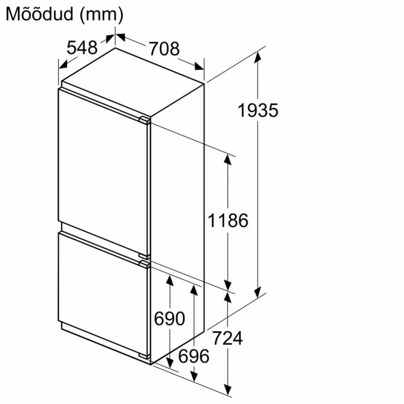 Bosch KBN96SDD0 French Door Külmik-Sügavkülmik NoFrost, 605L, Energiaklass D, Roostevaba teras/hõbe