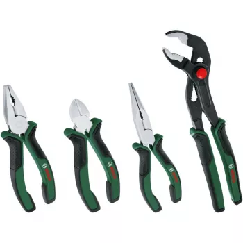 Bosch Powertools 4-osaline tangide komplekt 1600A02W7K kombineeritud, diagonaal-, pika ninaga ja vesipump tangidega, roheline/must