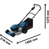 BOSCH POWERTOOLS Juhtmeta muruniiduk GRA 18V2-46SP Professional, 36V (2x18V), sinine, 2x 5,5 Ah liitiumioonaku, laadija