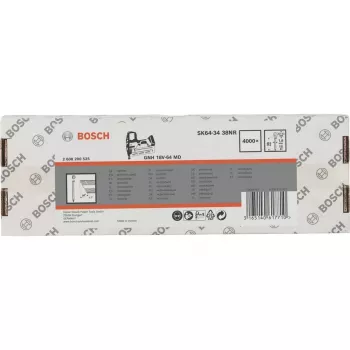 BOSCH POWERTOOLS Süvistatud peaga viimistlusnaelad SK64-34 38NR, 34° / 1,8 mm / 15 ga (roostevaba teras, 4000 tk)