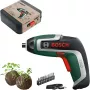 BOSCH Powertools IXO 7 Anniversary Set 3.6V juhtmeta kruvikeeraja (roheline/must, Li-Ion 2.0Ah, otsikukomplekt, seemnepallid, karp)