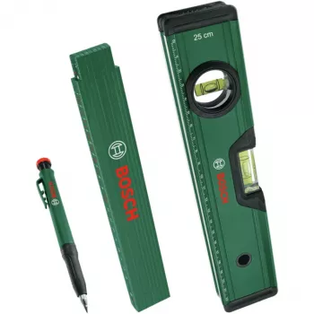Bosch PowerTools märgistuskomplekt, 3-osaline (roheline/must) – süvamarker, universaalne marker ja puusepapliiats