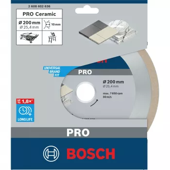 BOSCH POWERTOOLS PRO Keraamiline teemantlõikeketas, Ø 200 mm (ava 25.4 mm)