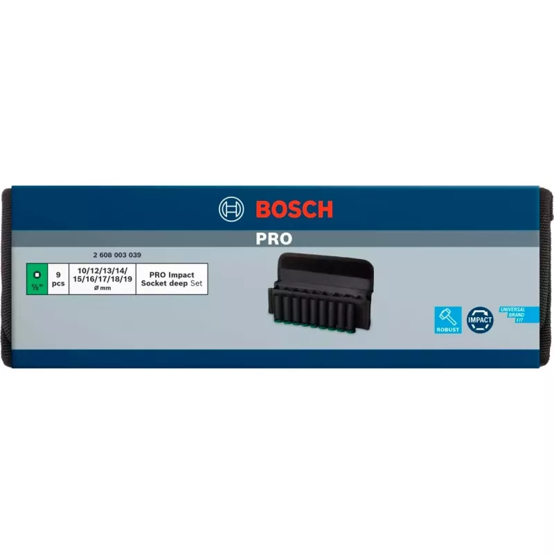 Bosch PRO Impact Socket Set 9-Piece 2608003040